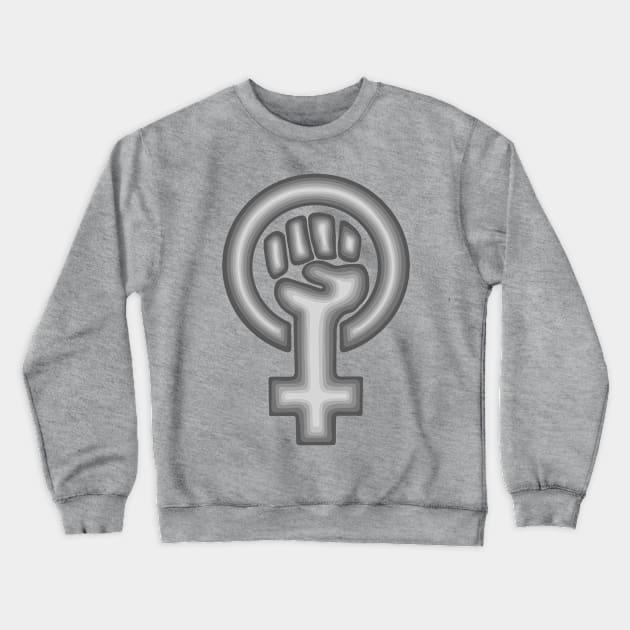 Gray Feminist Symbol Crewneck Sweatshirt by Slightly Unhinged